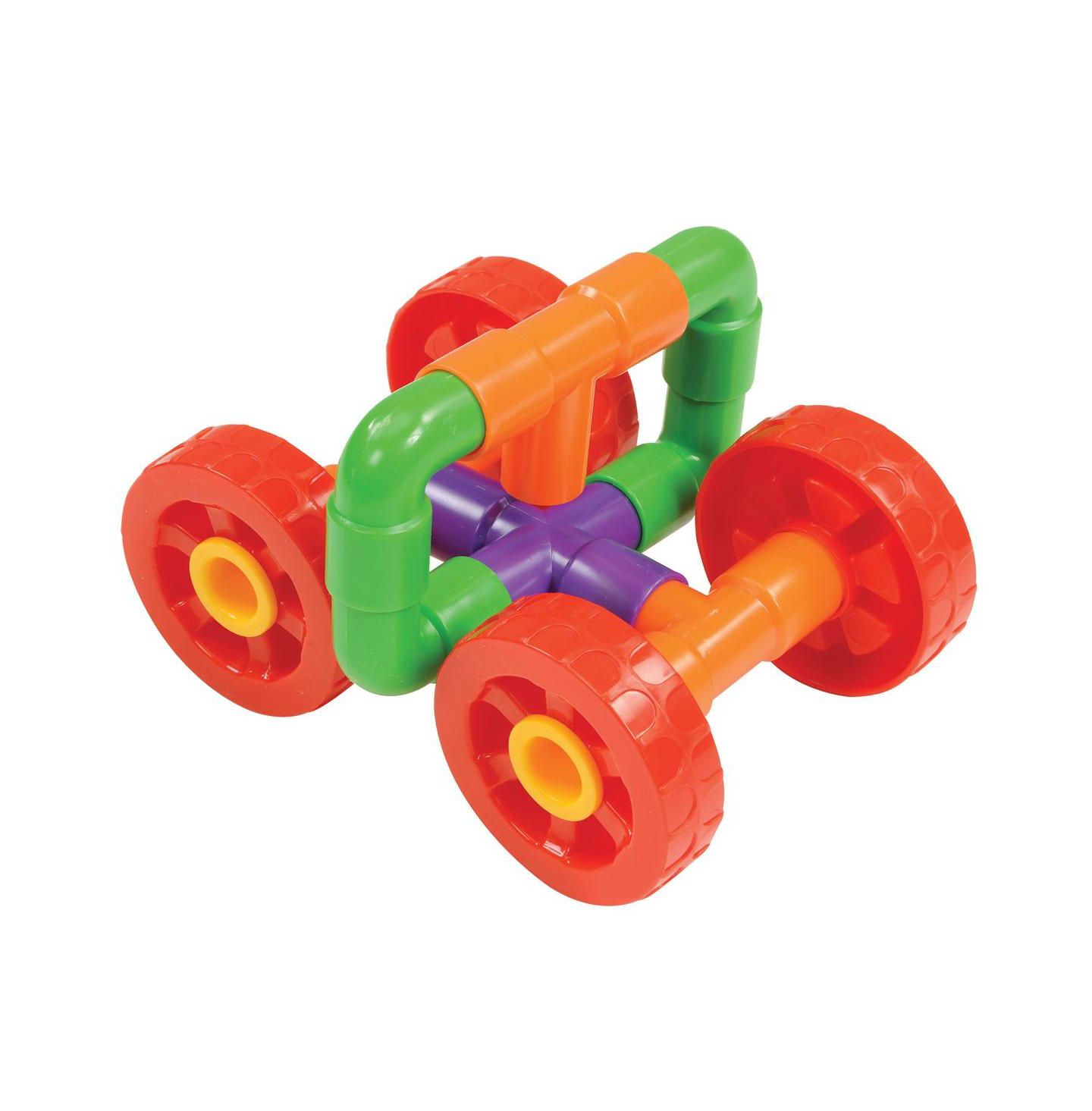 Детский конструктор Joyn Toys Tubes and Wheels 72-Piece Building Set, Ages 3+ — фото 7