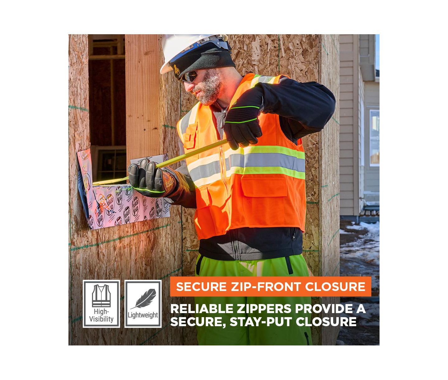 Мужской жилет RefrigiWear Big & Tall Hi Vis Orange Safety Work Vest, цвет: Оранжевый — фото 5