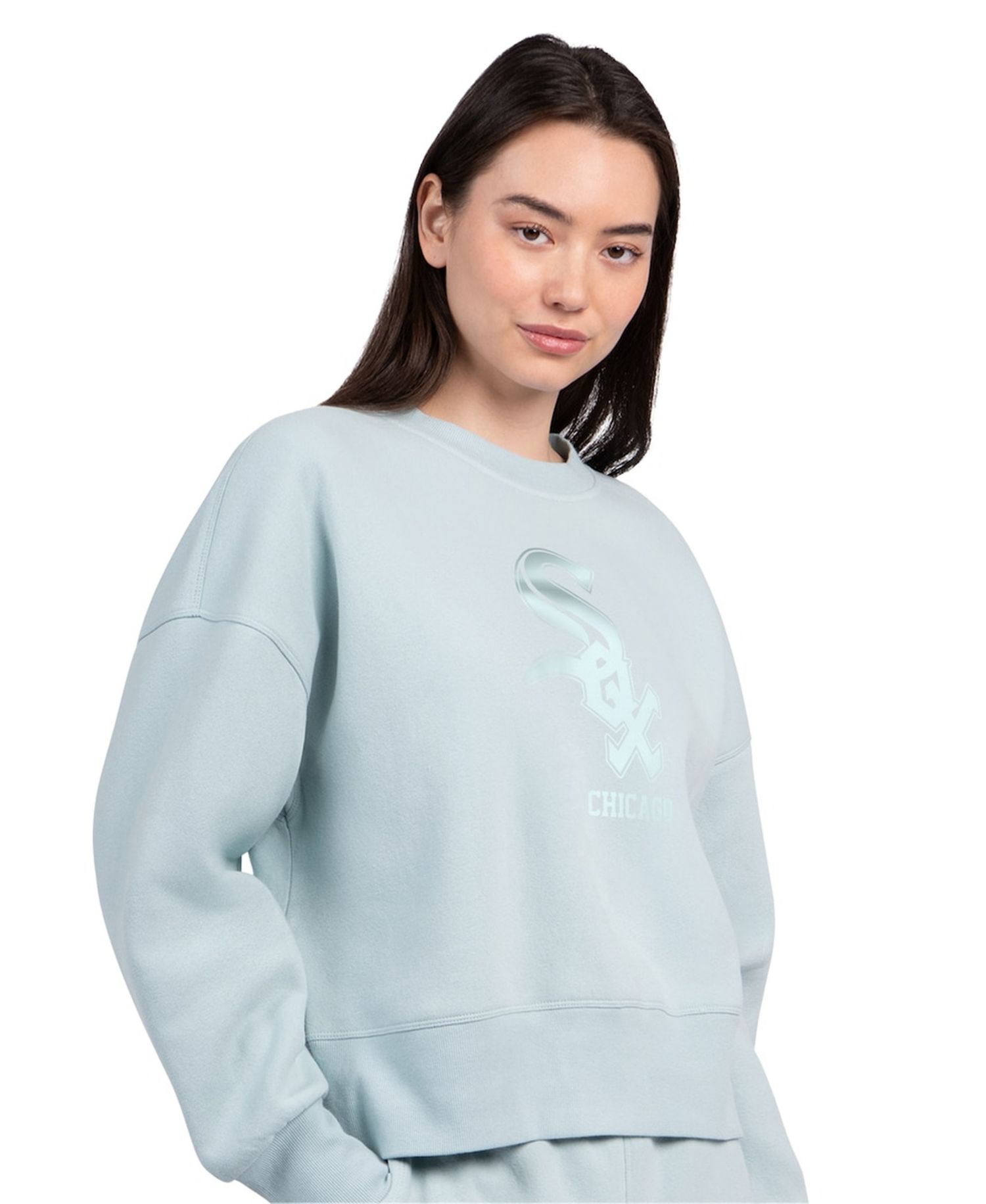Women's Mint Chicago White Sox Pastels Boxy Fleece Sweatshirt