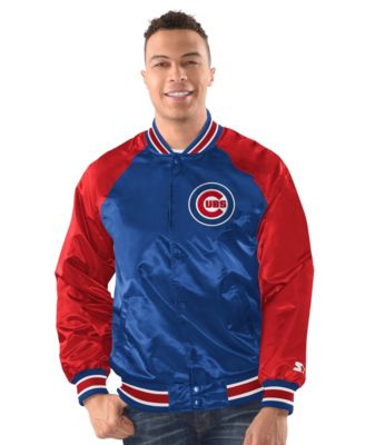 Men's Royal/Red Chicago Cubs Raglan Blitz Varsity Jacket
