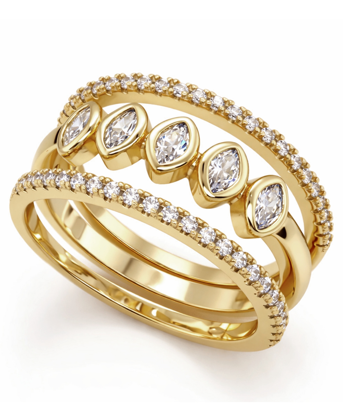 And Now This Cubic Zirconia Stack Ring
