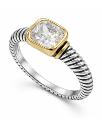 Cubic Zirconia Two Tone Ring