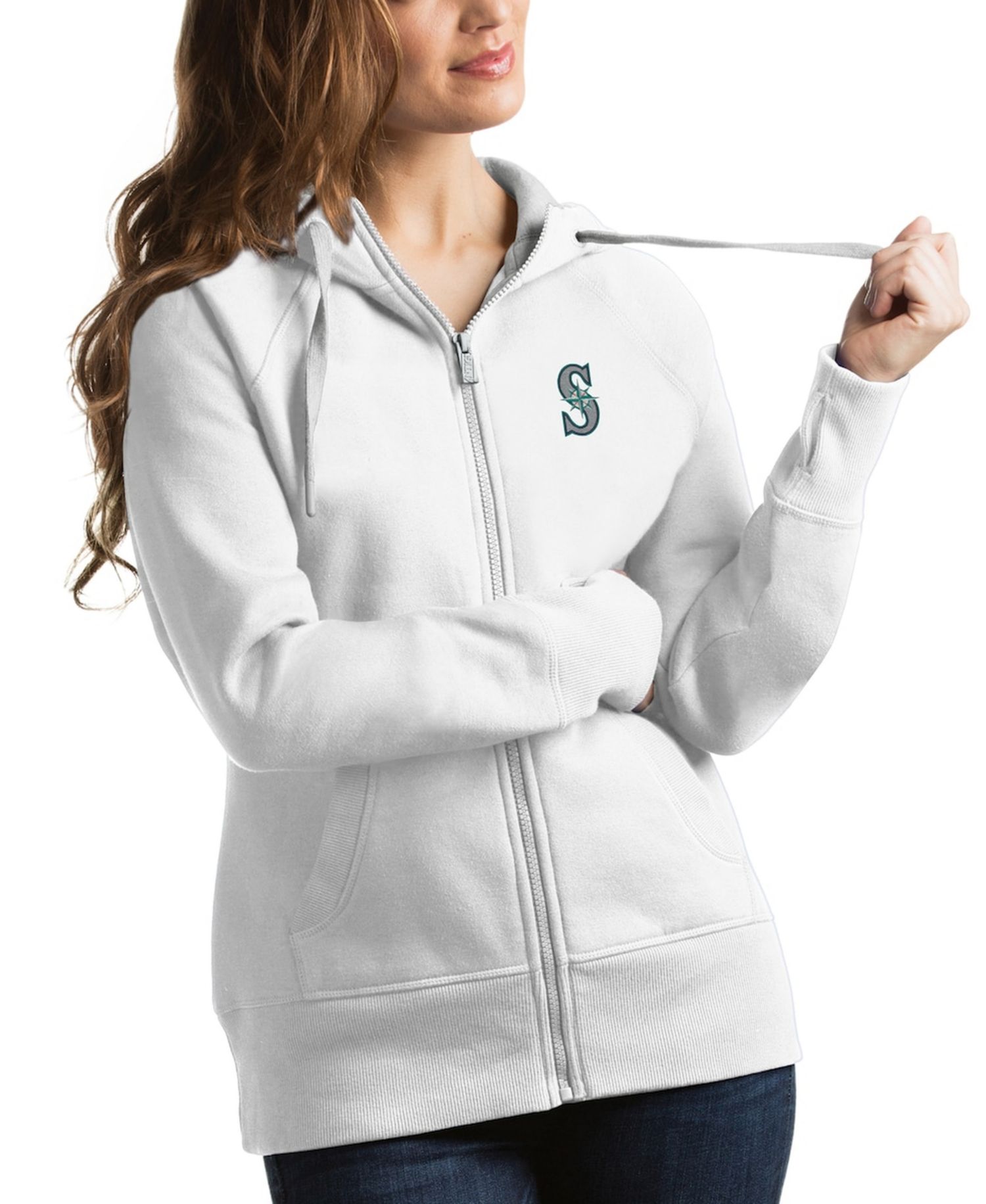 Women's White Seattle Mariners Victory Full-Zip Hoodie
