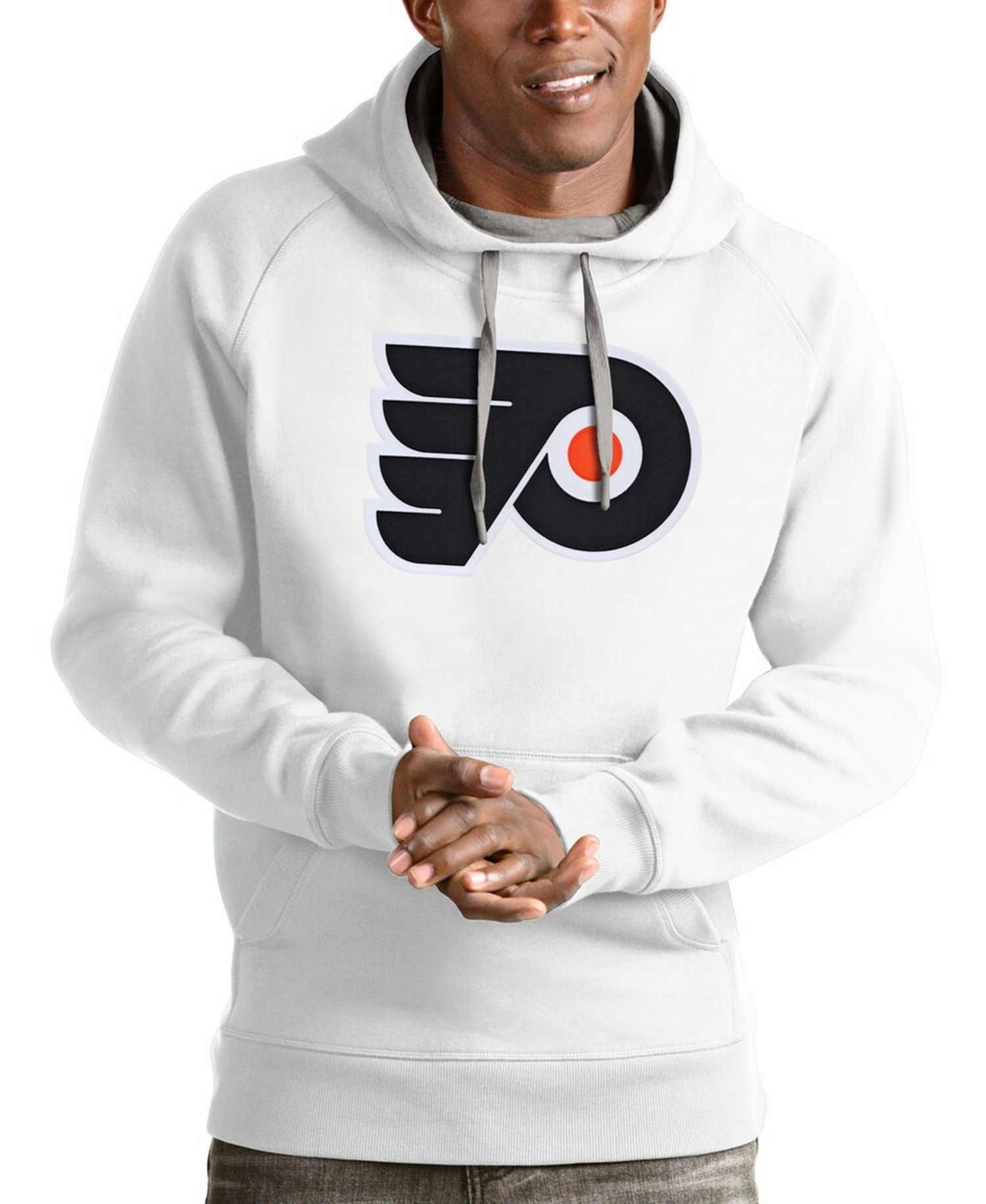 Men's White Philadelphia Flyers Logo Victory Pullover Hoodie