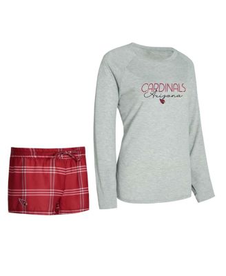 Women's Cardinal/Gray Arizona Cardinals Petition Raglan Long Sleeve Top & Shorts Set