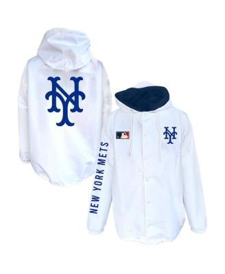 Men's White New York Mets Big & Tall Full-Snap Hooded Jacket