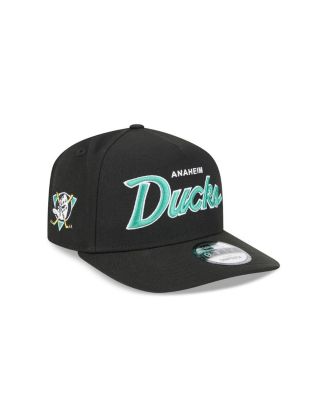 Men's Black Anaheim Ducks Script A-Frame 9FIFTY Snapback Hat