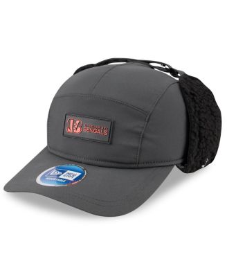 Men's Charcoal Cincinnati Bengals 2025 Sideline Cold Weather Runner Dog Ear Adjustable Hat
