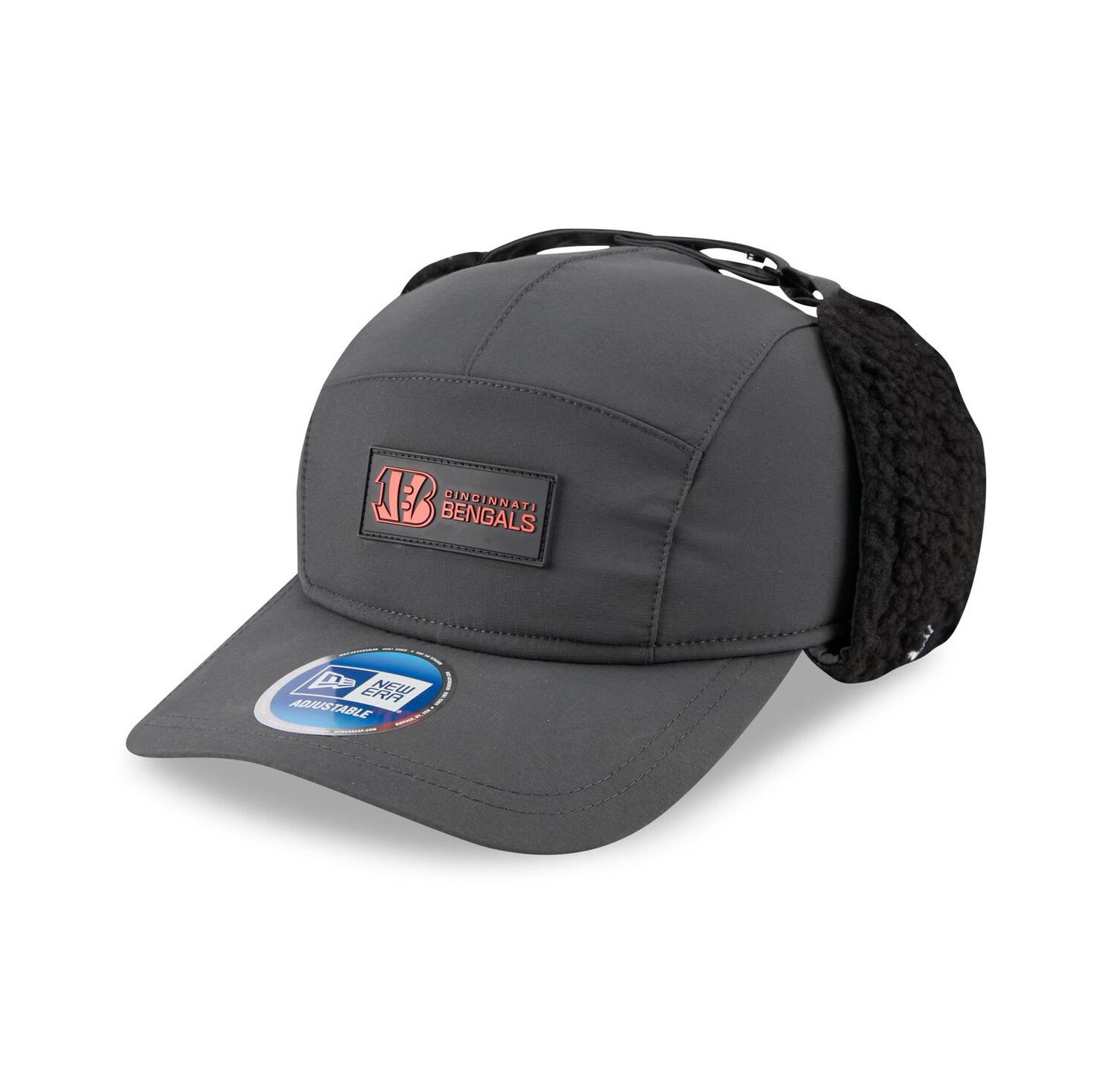 Men's Charcoal Cincinnati Bengals 2025 Sideline Cold Weather Runner Dog Ear Adjustable Hat