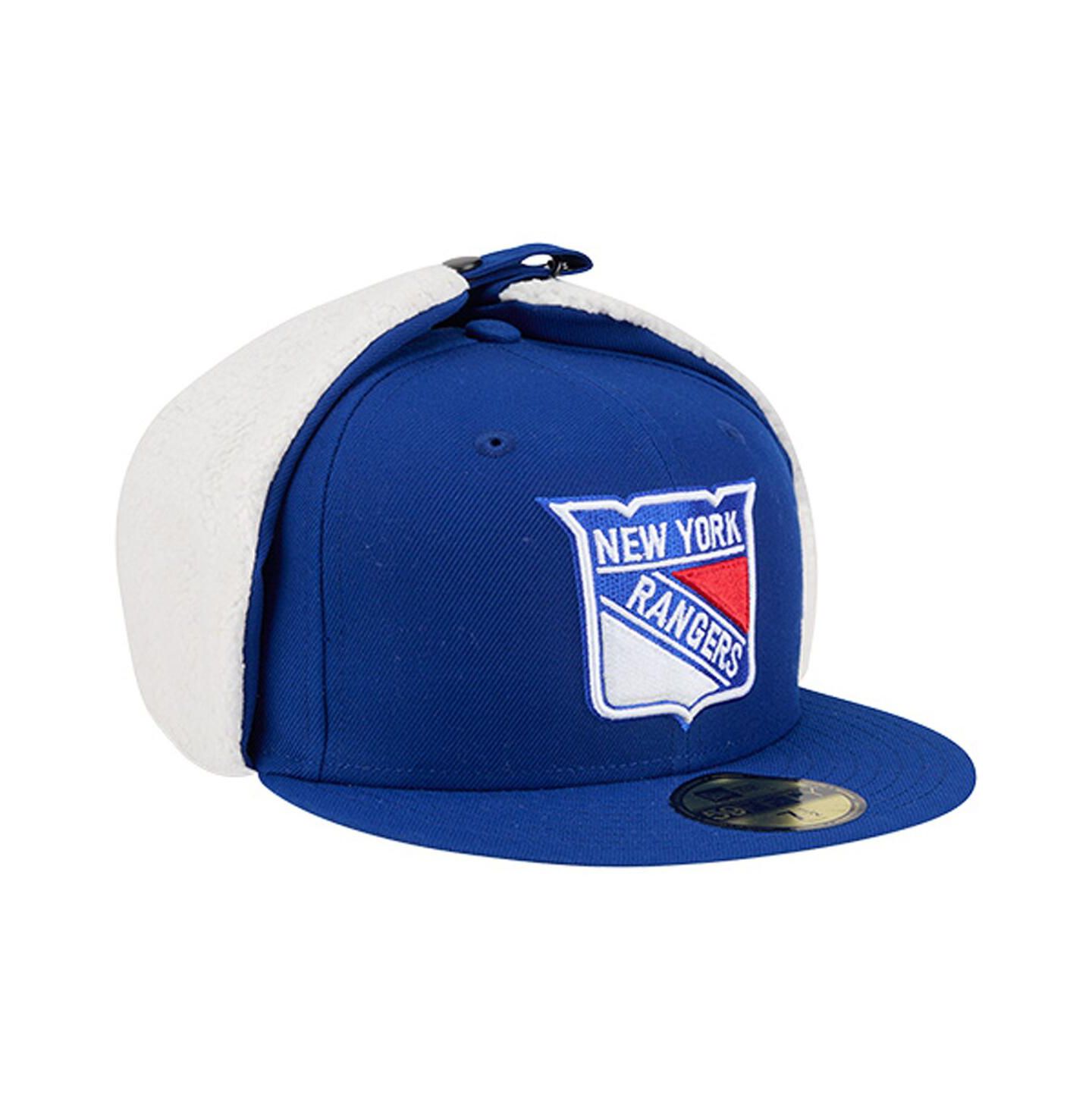 Мужская кепка New Era Blue New York Rangers Injection Dog Ear Classic Fitted Hat — фото 3