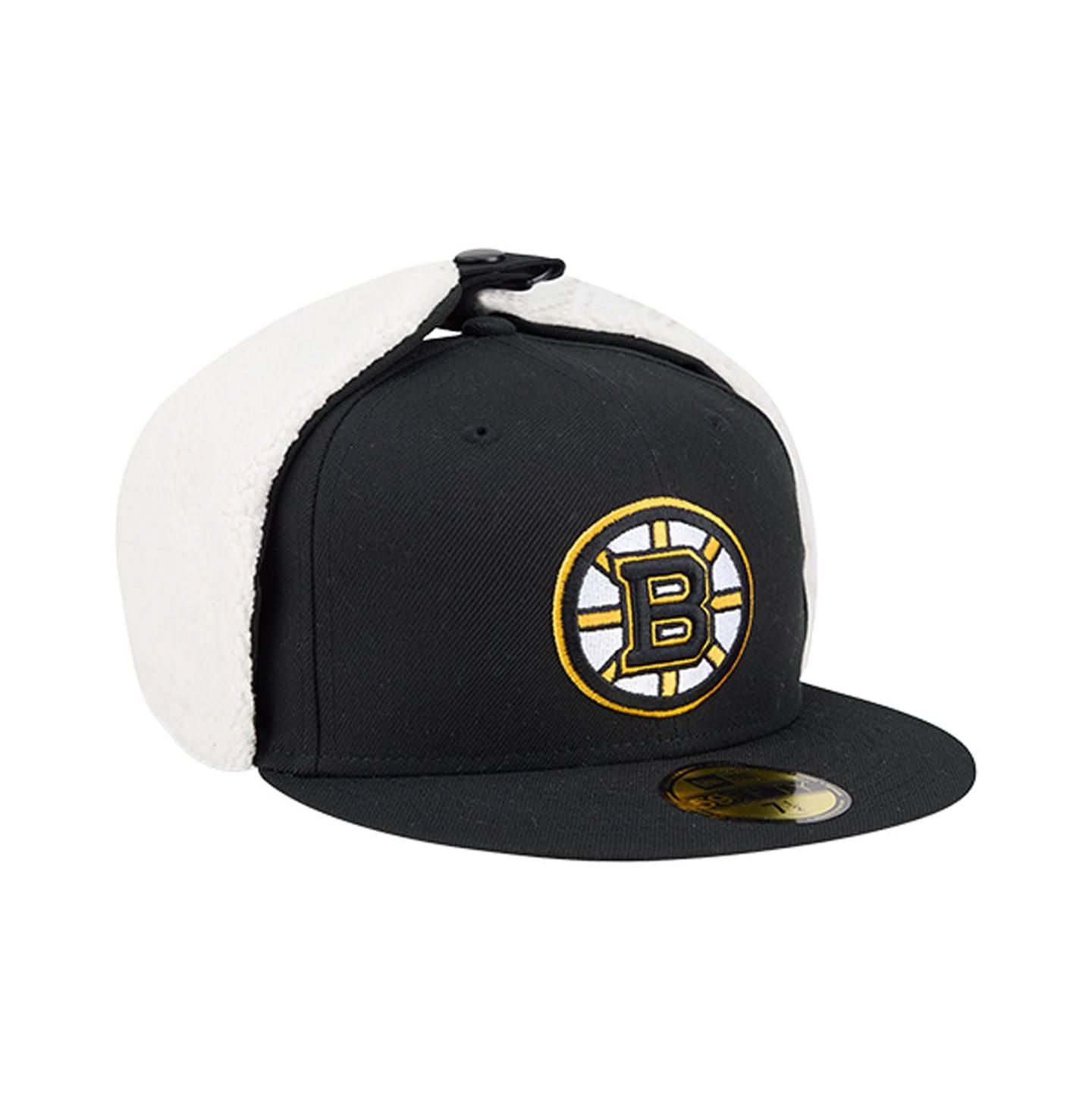 Мужская кепка New Era Black Boston Bruins Injection Dog Ear Classic Fitted Hat — фото 3