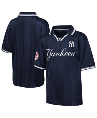 Big Boys and Girls Navy New York Yankees Y2 Tech Stadium Fashion Collar T-Shirt