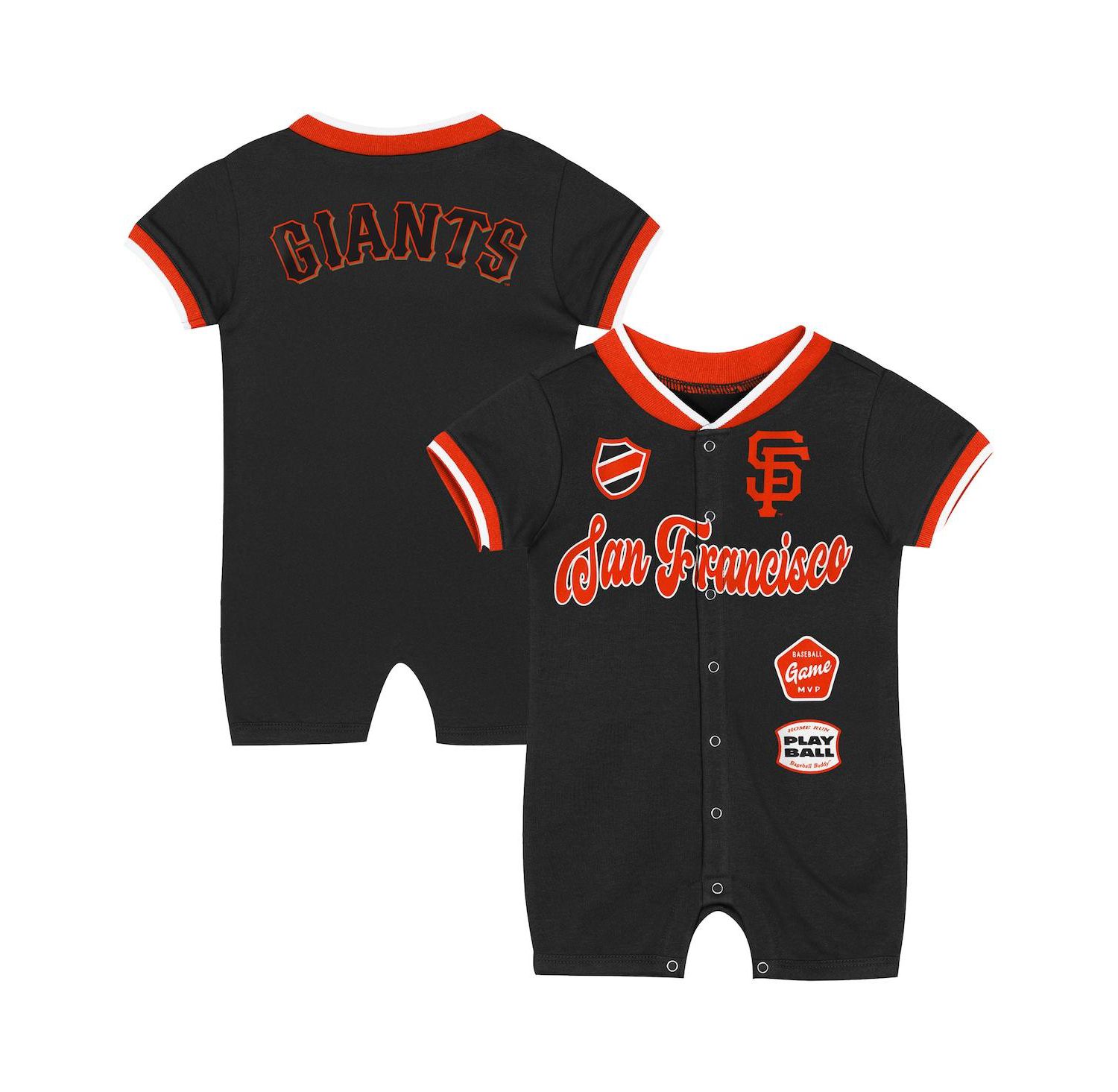 Baby Boys and Girls Black San Francisco Giants Pinch Coverall