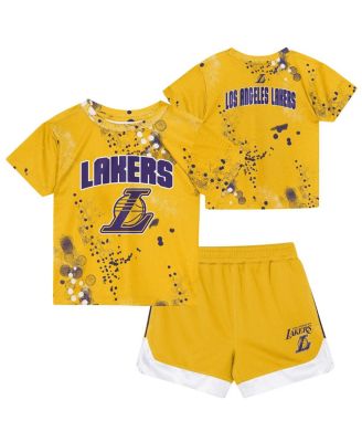 Preschool Gold Los Angeles Lakers Home Plate T-Shirt & Shorts Set