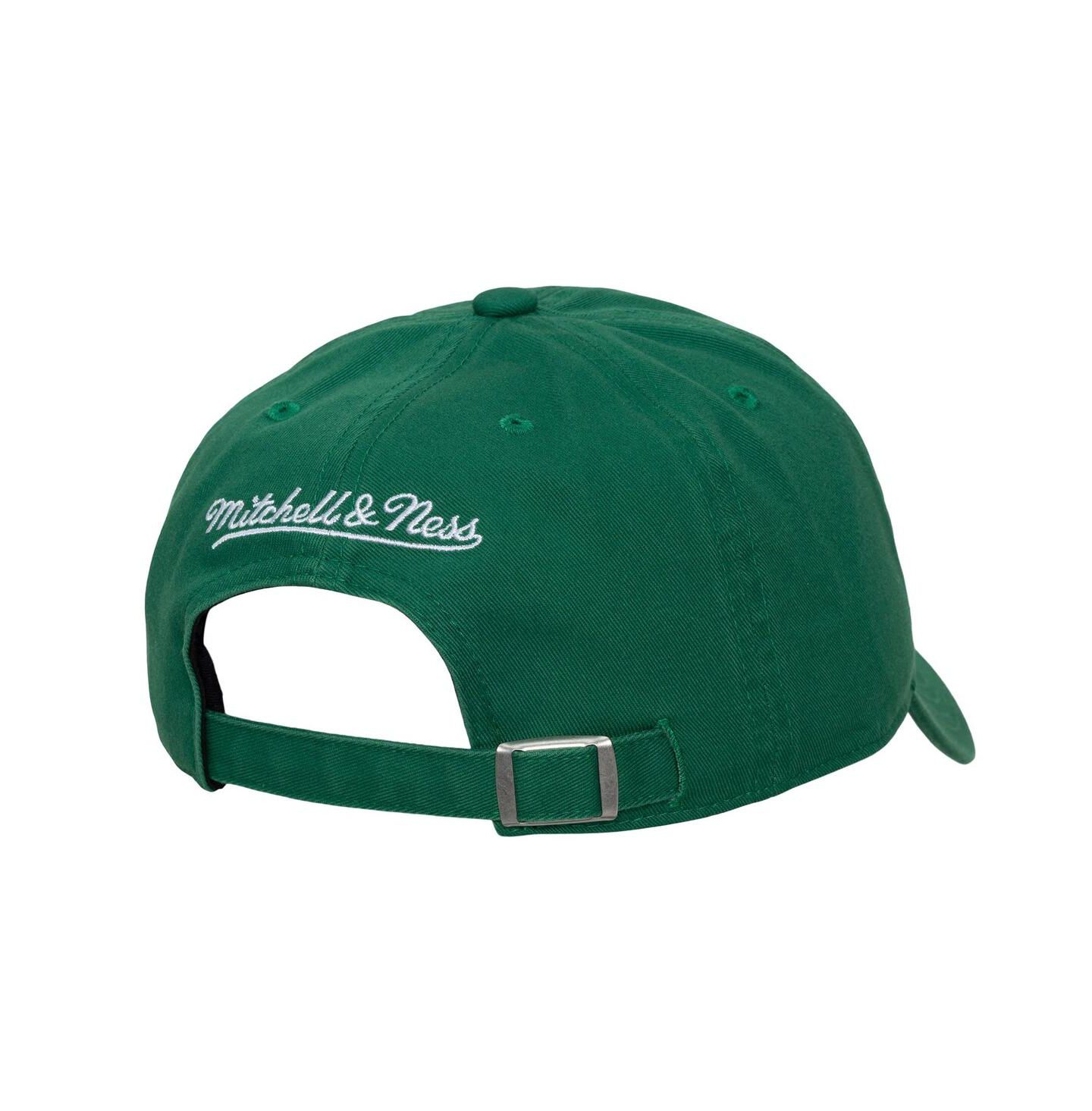 Мужская кепка Mitchell & Ness Hunter Green Milwaukee Bucks Hardwood Classics 1904 Adjustable Hat — фото 2