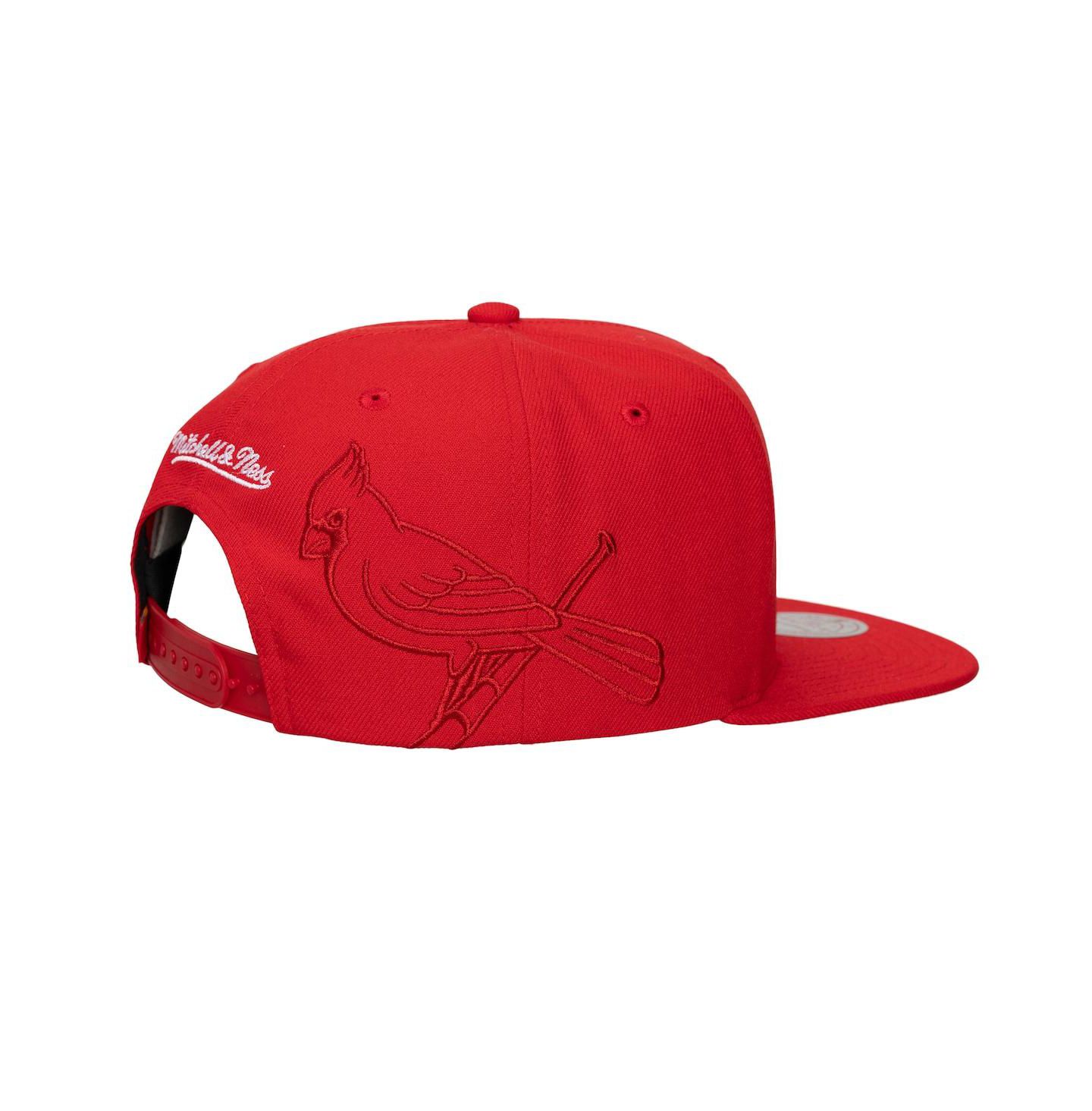 Кепка Mitchell & Ness Red St. Louis Cardinals Side Logo Snapback Hat — фото 3