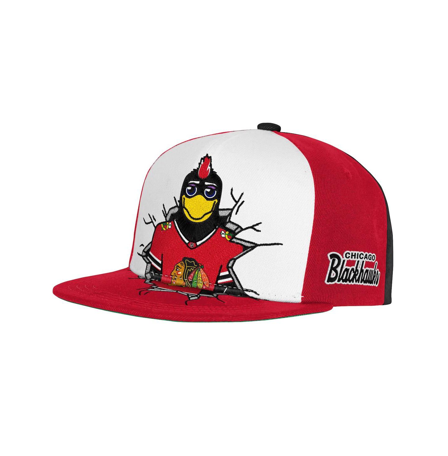 Детская кепка Mitchell & Ness Red Chicago Blackhawks Mascot Snapback Hat — фото 1