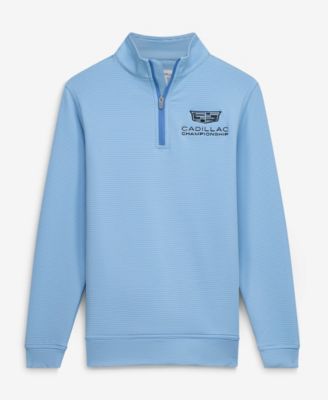 Big Boys and Girls Blue Cadillac Championship Perth Sugar Stripe Performance Quarter-Zip Pullover Sweatshirt