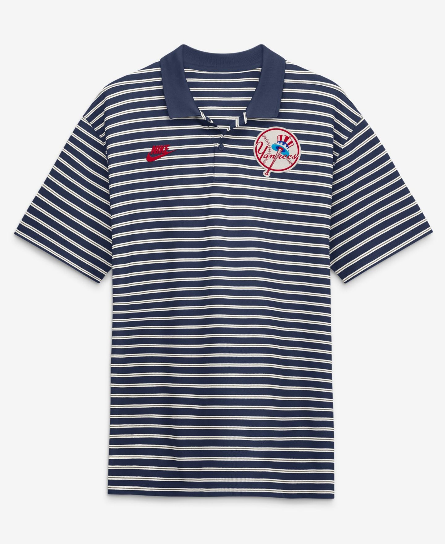 Мужское поло Nike Navy New York Yankees Cooperstown Collection Dri-FIT Victory Striped Polo Shirt — фото 2