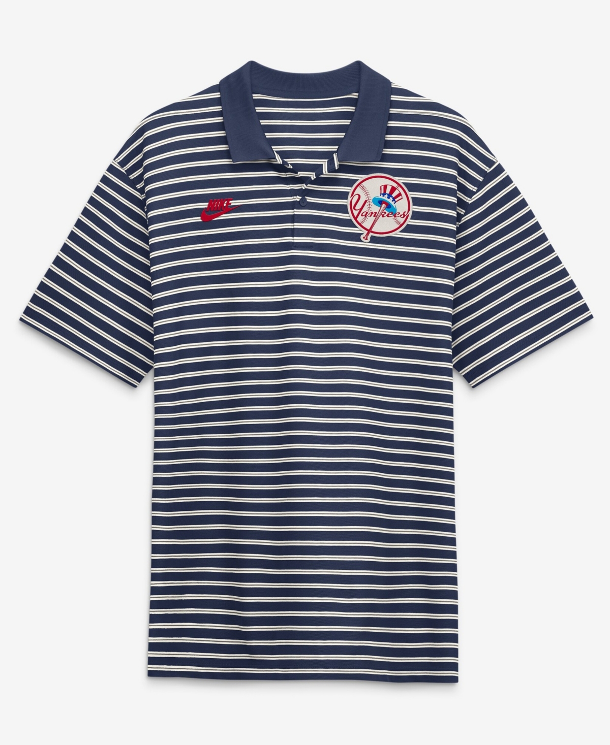 Nike Men's Navy New York Yankees Cooperstown Collection Dri-fit Victory Striped Polo Shirt
