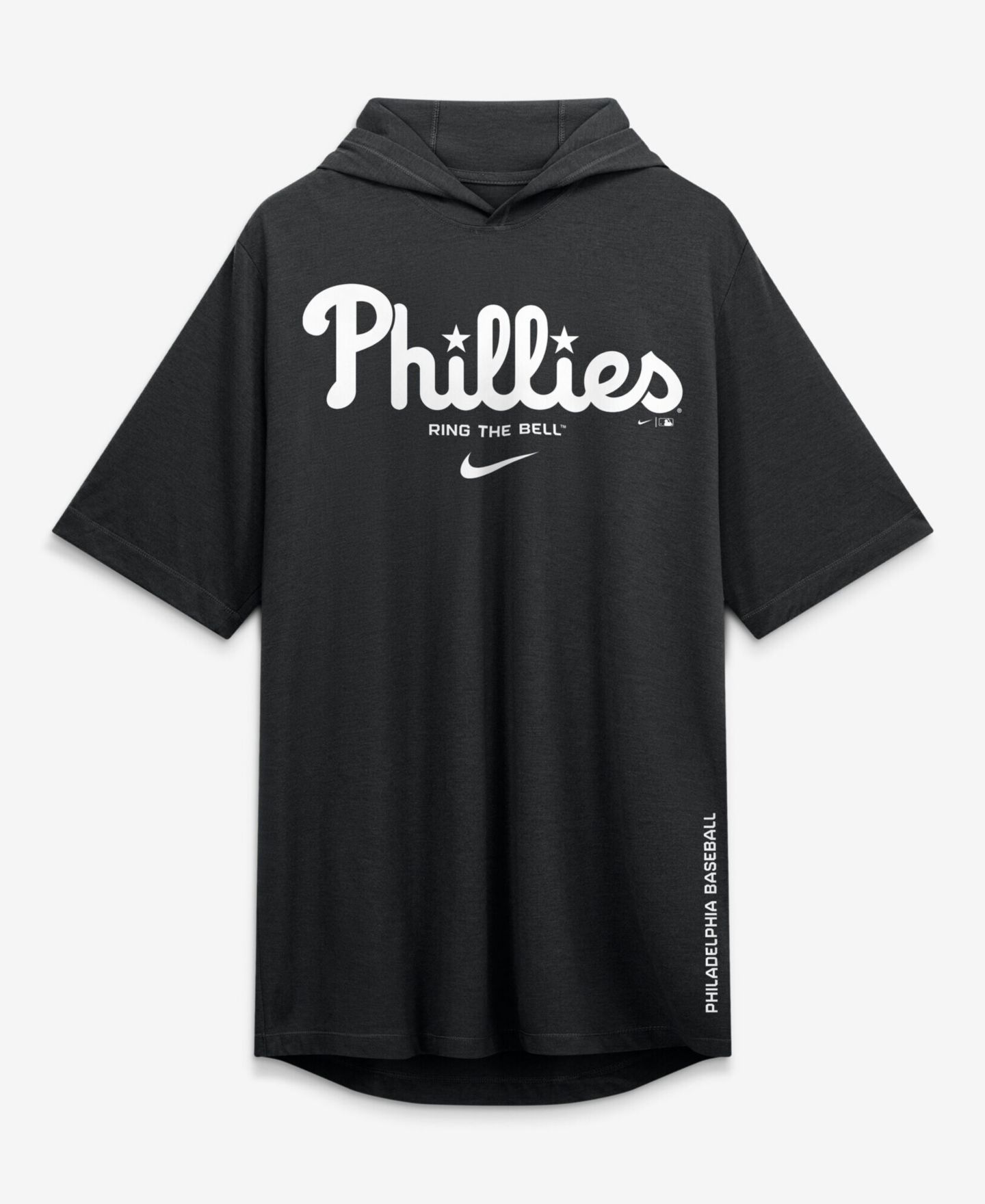 Мужская футболка Nike Black Philadelphia Phillies Arched Wordmark Tri-Blend Hooded — фото 2