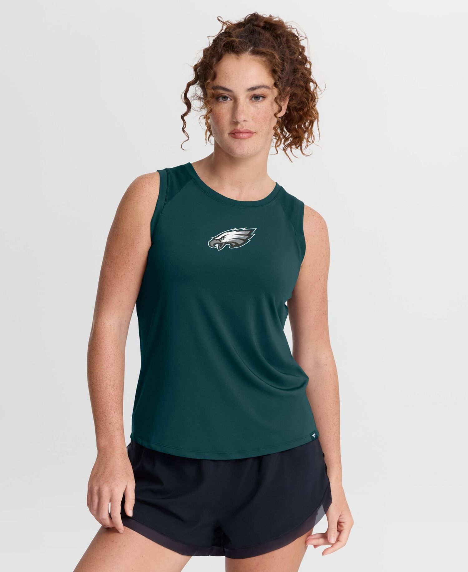 Women's Green Philadelphia Eagles Draped Mesh Back Performance&iquest; Tank Top