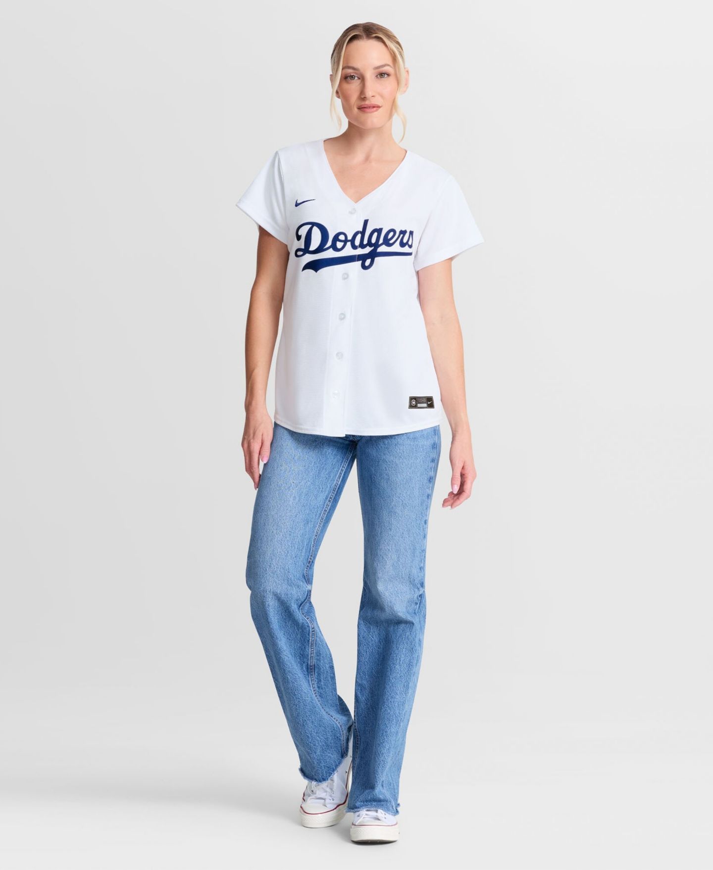 Женский топ Nike Mookie Betts White Los Angeles Dodgers Home Replica Jersey — фото 4