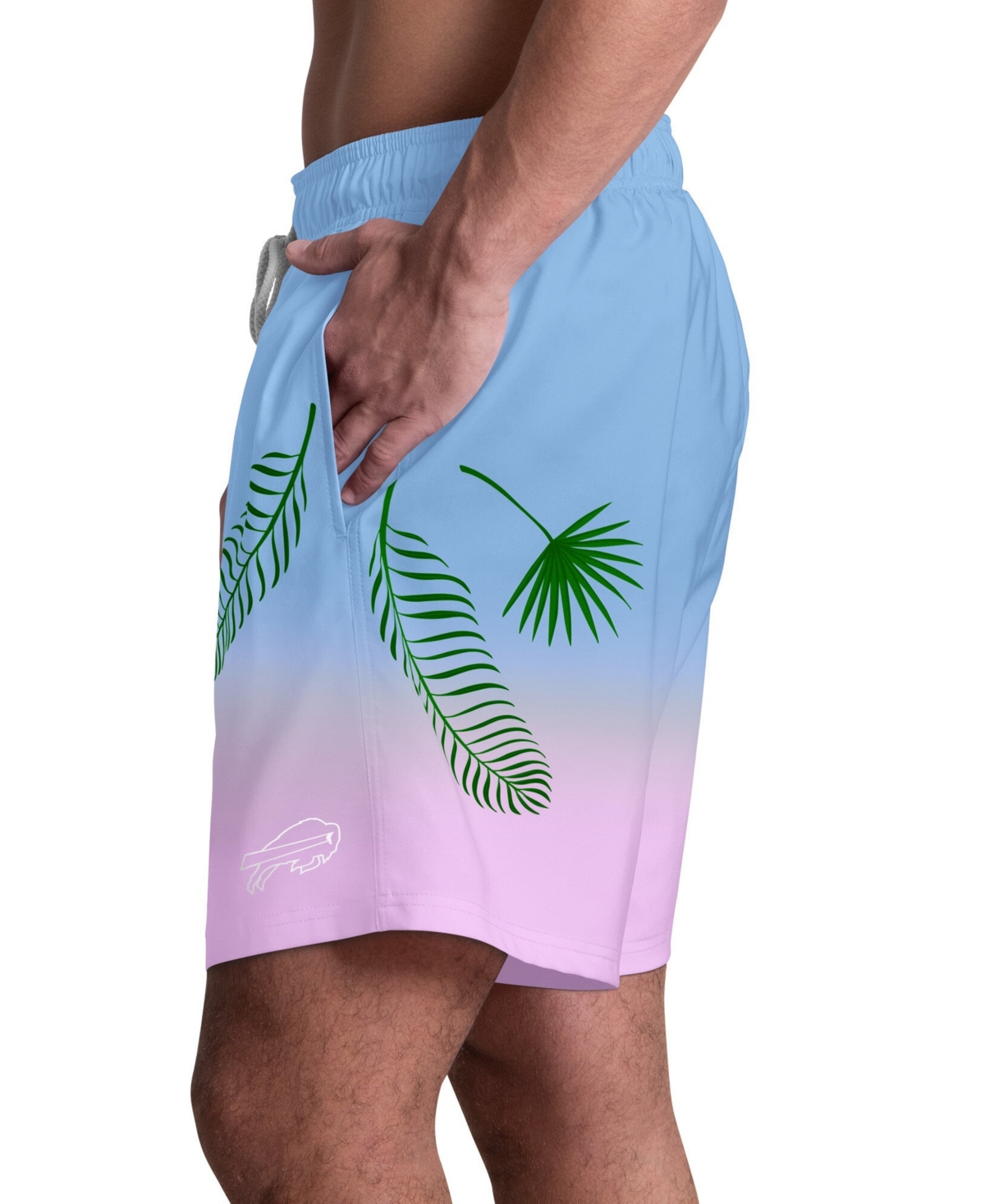 Margaritaville Men's Light Blue Buffalo Bills Sunset On The Beach Swim Shorts