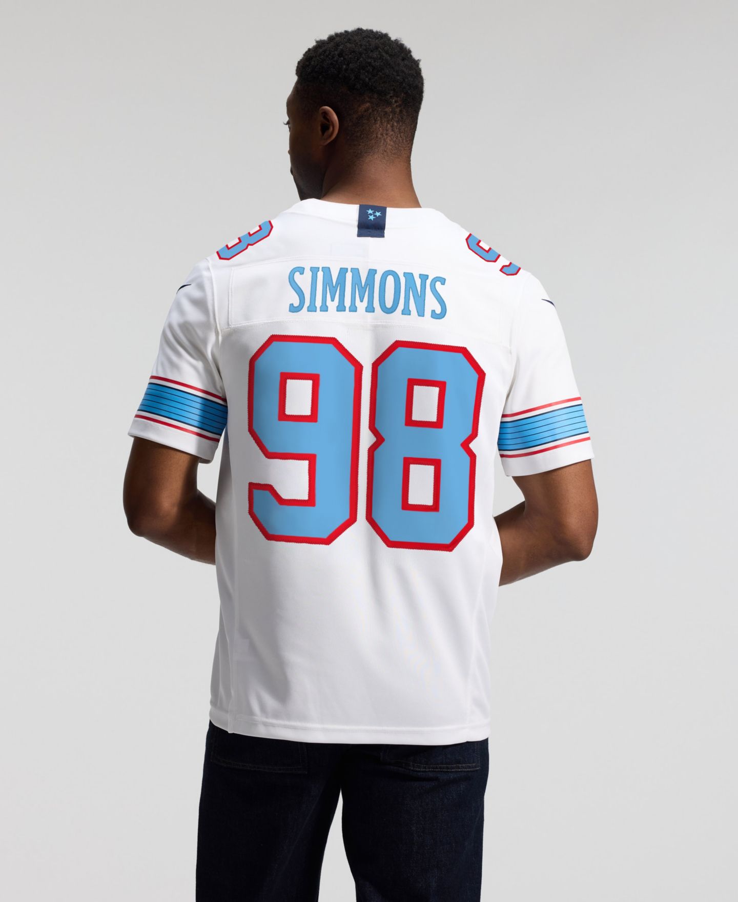 Мужской топ Nike Jeffery Simmons White Tennessee Titans Vapor F.U.S.E. Sewn Down Limited Jersey — фото 5