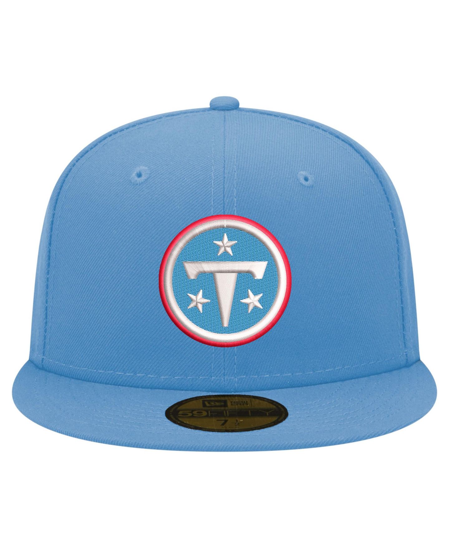 Мужская кепка New Era Light Blue Tennessee Titans Primary Logo 59FIFTY Fitted Hat — фото 3