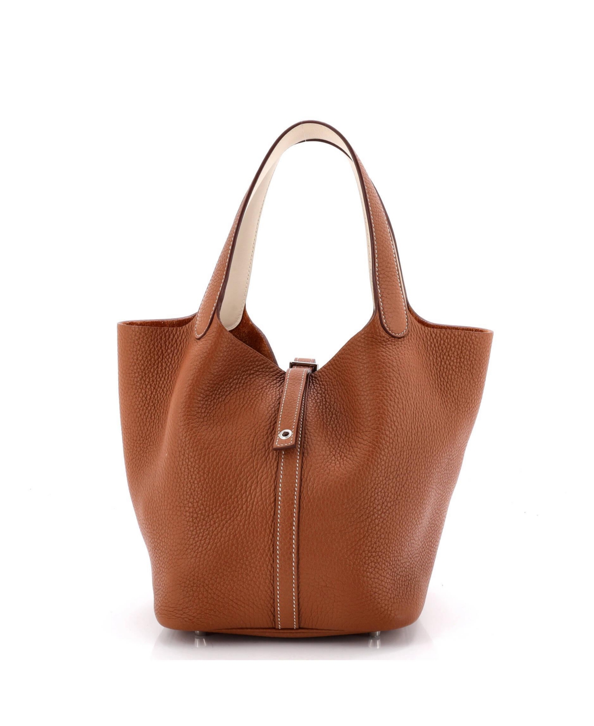 Pre-Owned HERMES Mm Eclat Picotin Lock Bag Clemence - Brown