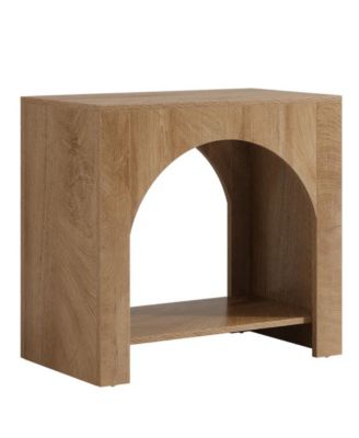 2-Tier End Table with Storage Shelf for Living Room