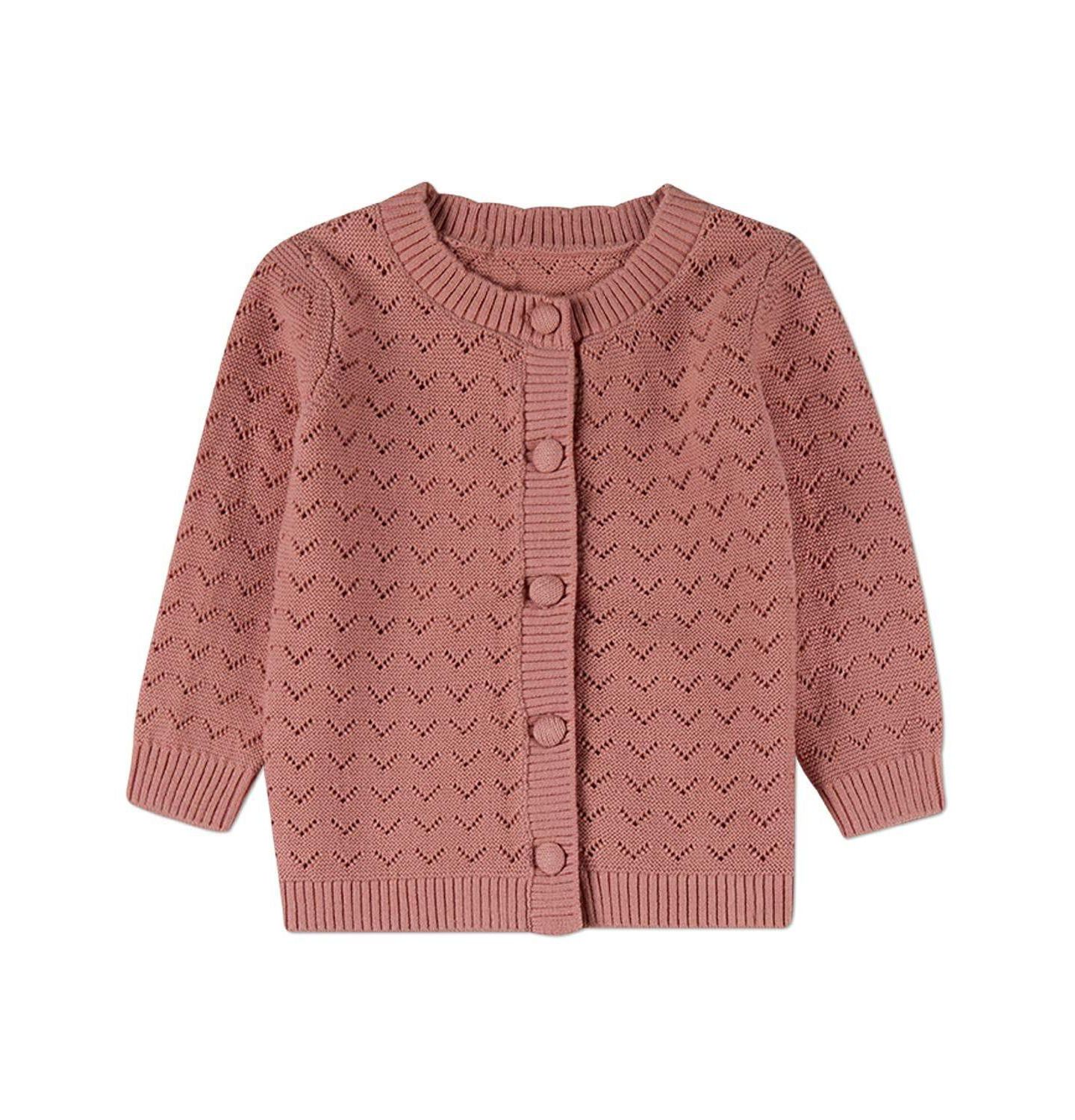 MeMoi Baby Girls 2 Piece Baby and Toddler Girls 100 percentage Cotton Chevron Knit Cardigan Set, цвет: Розовато-лиловый — фото 2