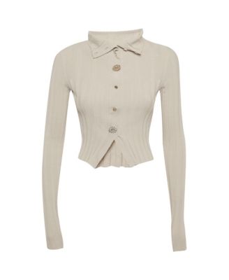 Women's Rib Knit Le Cardigan Bando