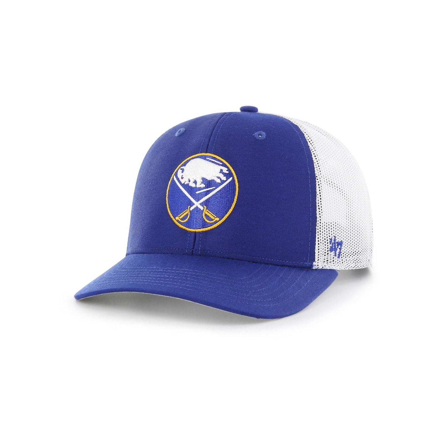 Men's Royal/White Buffalo Sabres Logo Trucker Adjustable Hat
