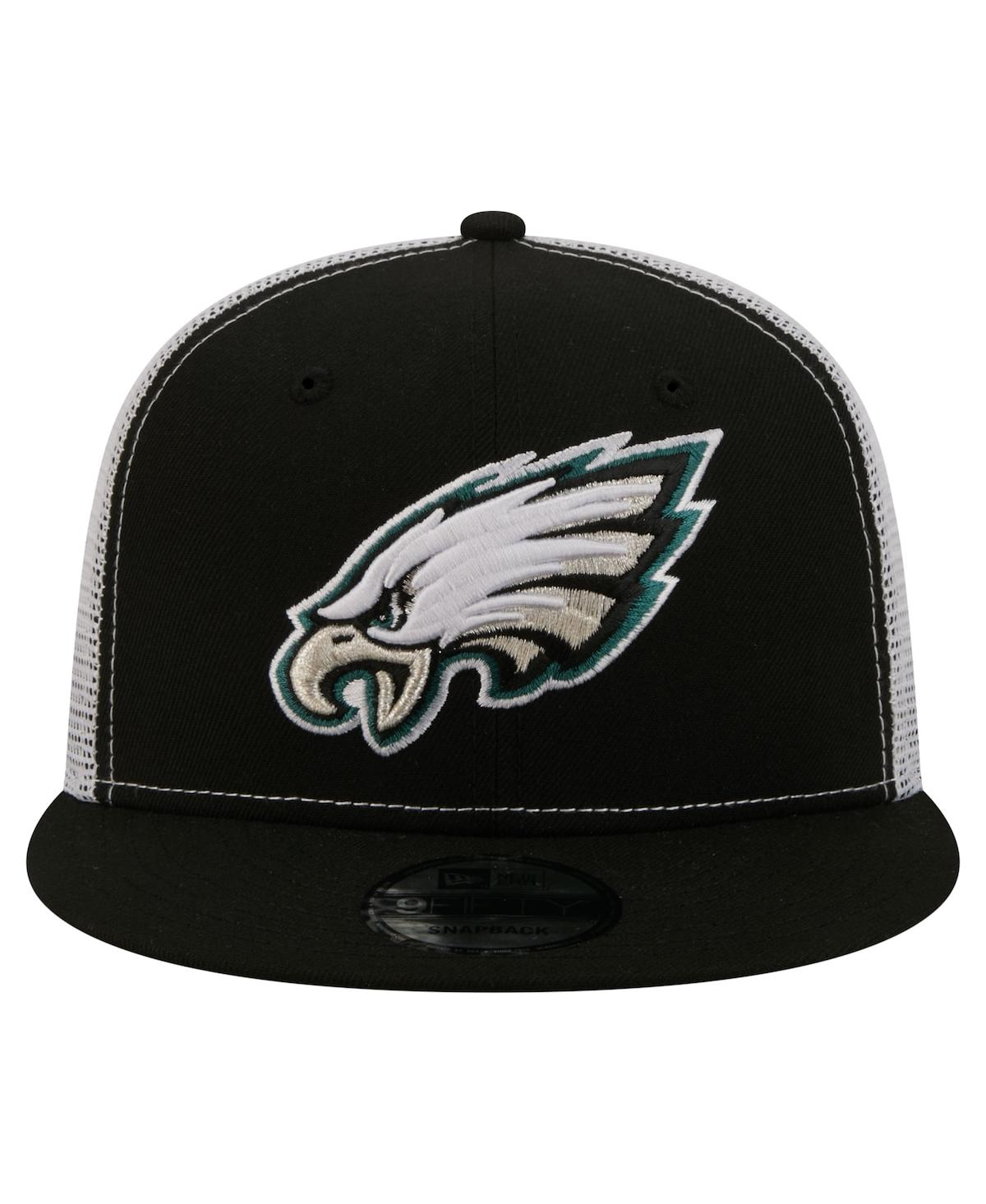New Era Men's Black Philadelphia Eagles Core Team 9FIFTY Trucker Snapback Hat