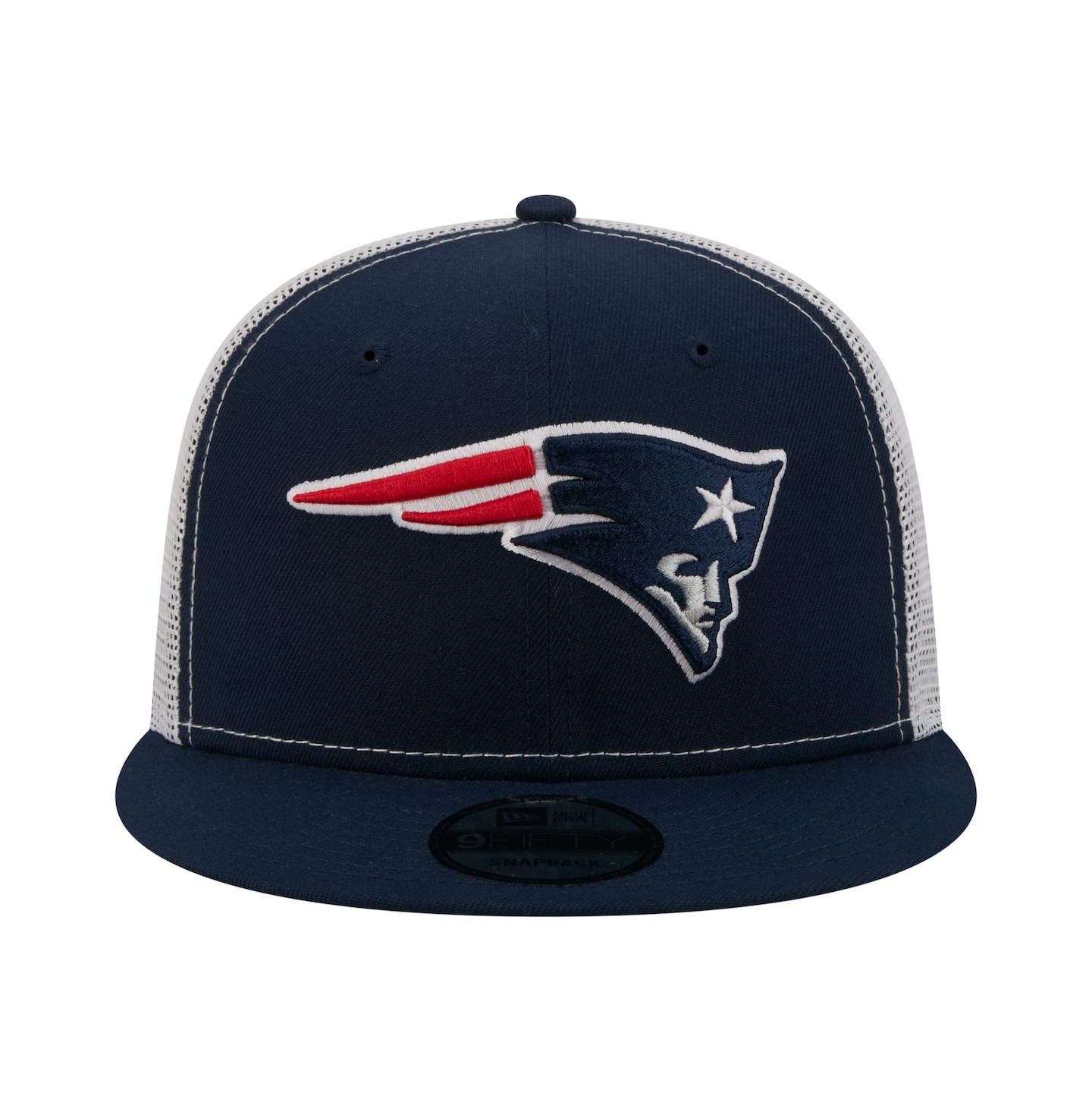 Мужская кепка New Era Navy New England Patriots Core Team 9FIFTY Trucker Snapback Hat — фото 2