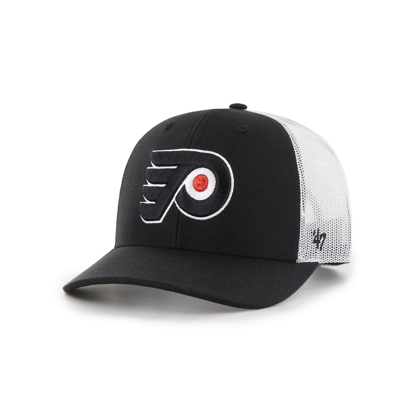 Мужская кепка '47 Brand Black/White Philadelphia Flyers Logo Trucker Adjustable Hat — фото 1