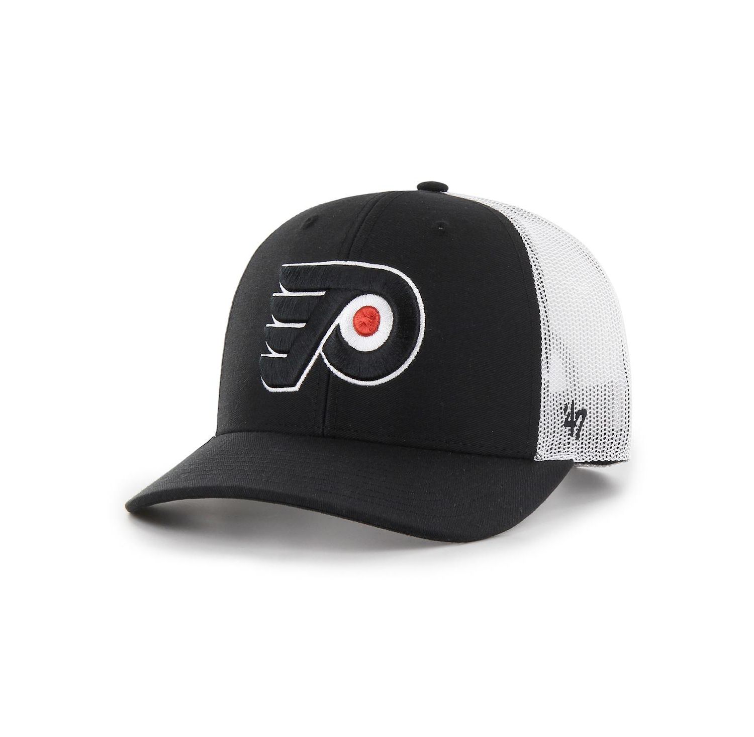 Men's Black/White Philadelphia Flyers Logo Trucker Adjustable Hat