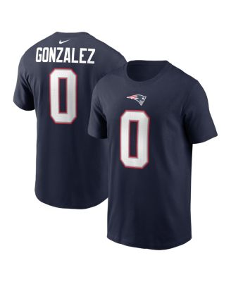 Men's Christian Gonzalez Navy New England Patriots Player Name & Number T-Shirt