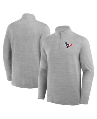 Men's Heather Gray Houston Texans Clutch Quarter-Zip Pullover