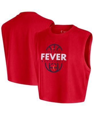 Women's Red Indiana Fever 2026 Authentic On-Court Sleeveless Cropped T-Shirt
