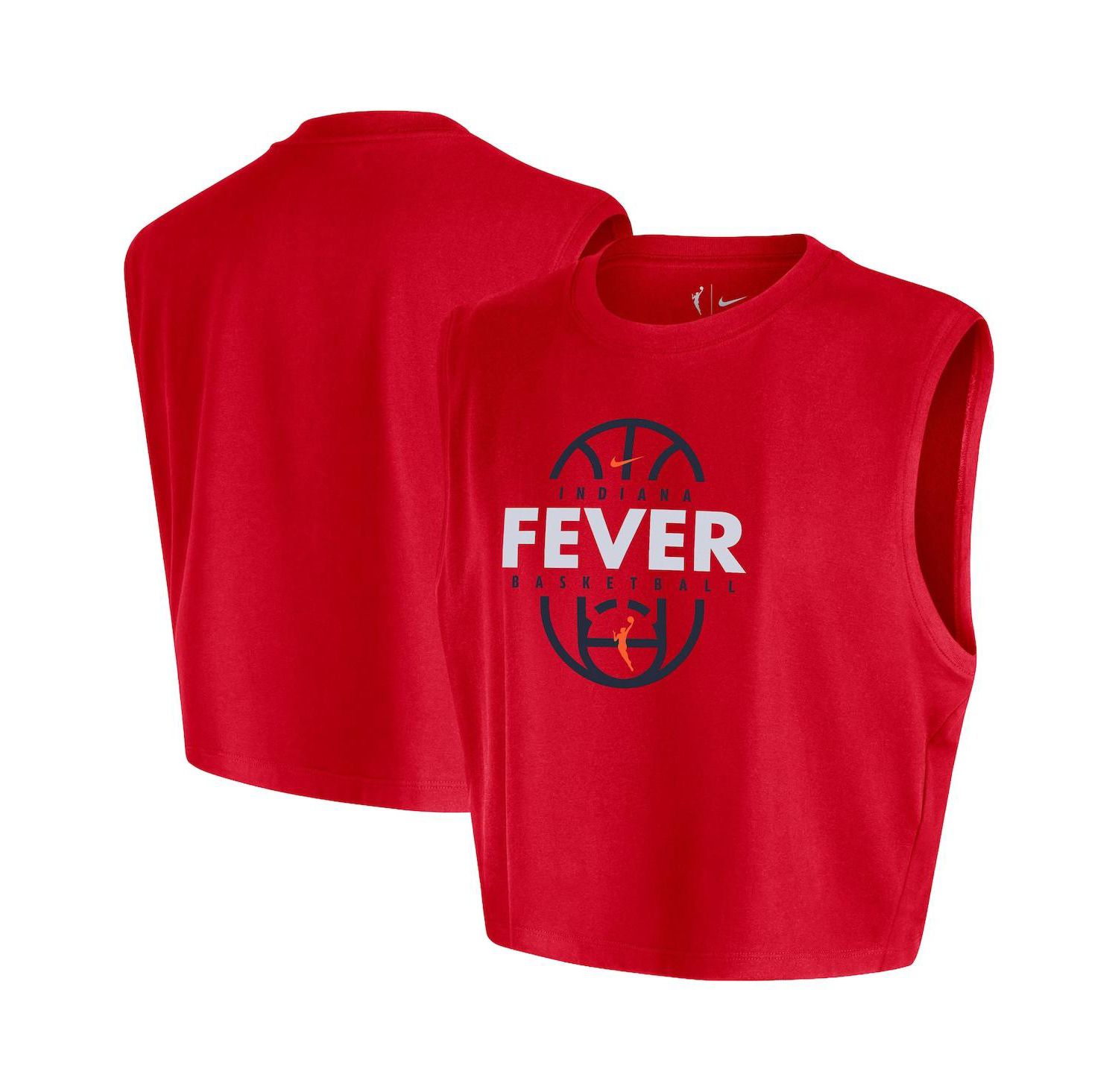 Women's Red Indiana Fever 2026 Authentic On-Court Sleeveless Cropped T-Shirt