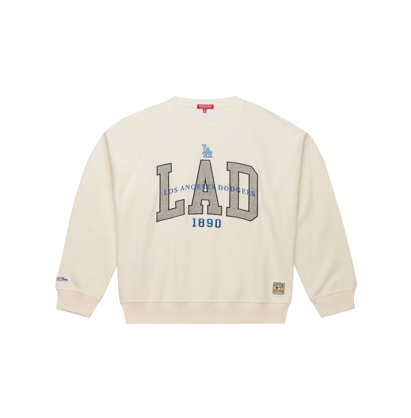 Женская толстовка Mitchell & Ness Cream Los Angeles Dodgers Premium Crewneck — фото 2