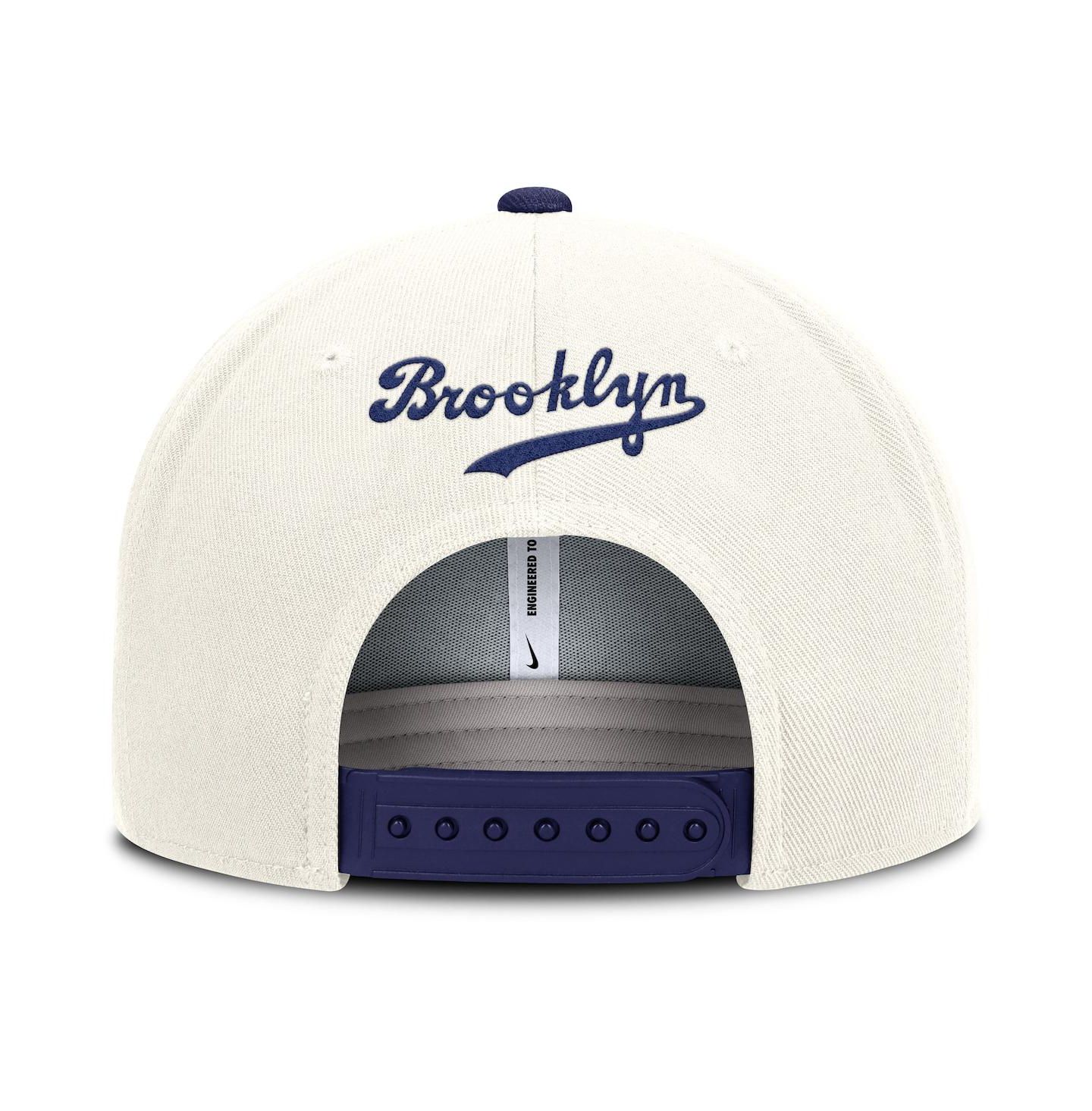 Мужская кепка Nike Cream/Royal Brooklyn Dodgers Cooperstown Pro Dri-FIT Snapback Hat — фото 4