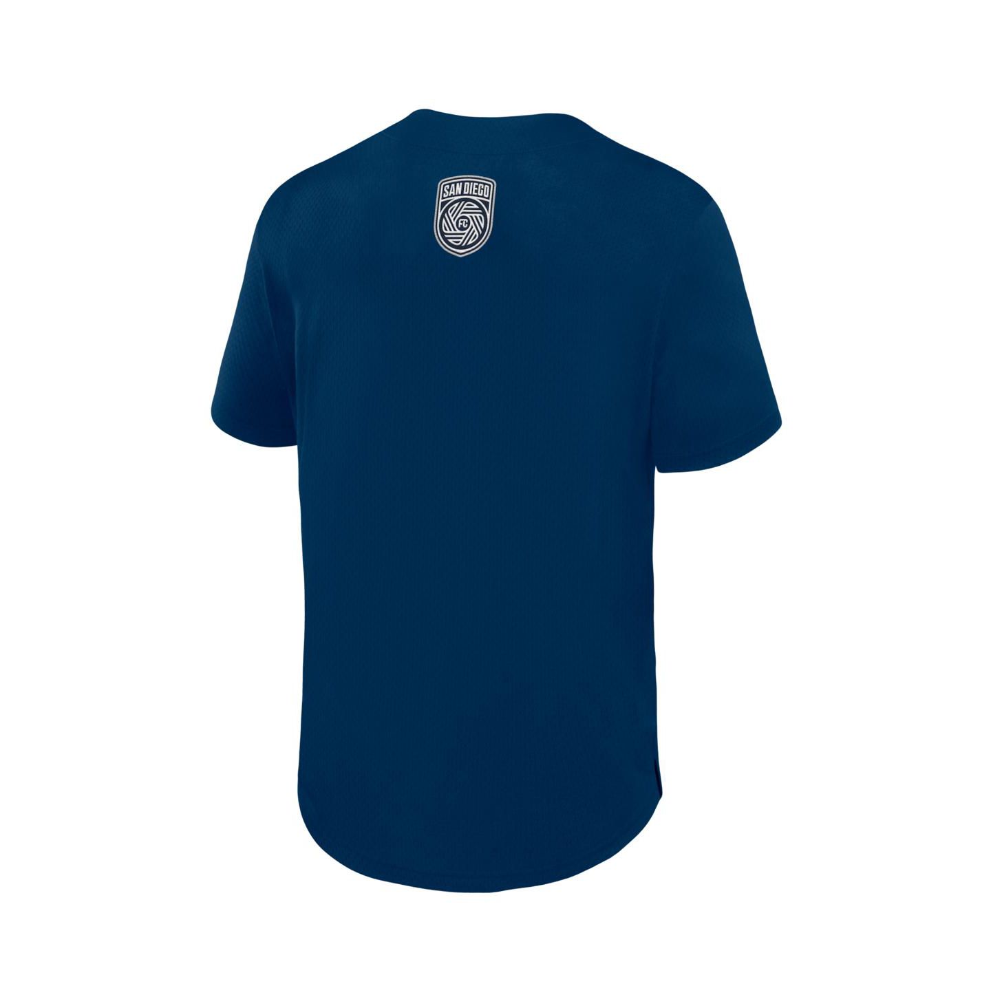 Мужской топ Fanatics Navy San Diego FC Maximum Intensity Button-Up Jersey — фото 3