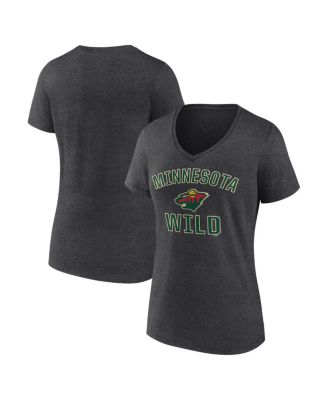 Women's Heather Charcoal Minnesota Wild Arch Victory V-Neck T-Shirt