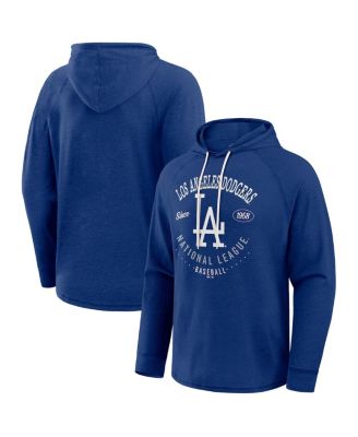 Men's Royal Los Angeles Dodgers Raglan Hooded Long Sleeve T-Shirt