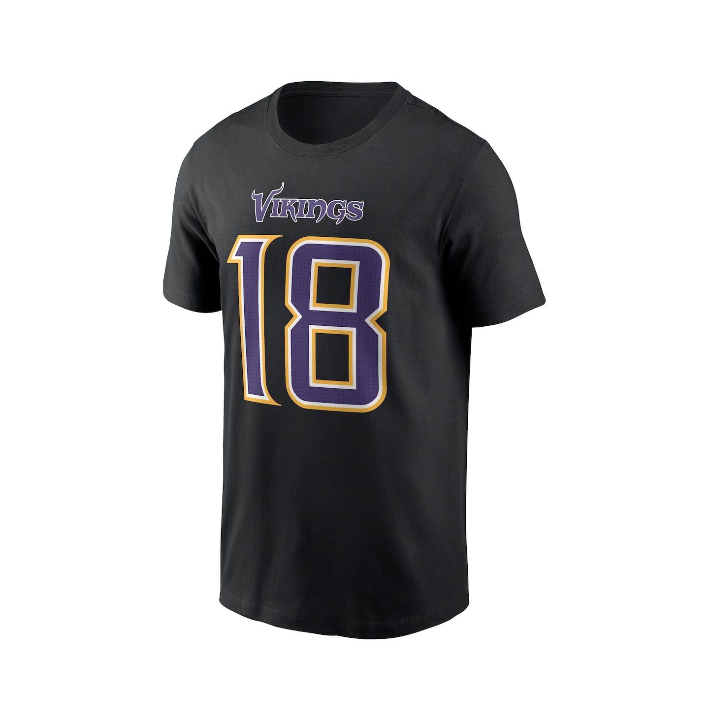 Мужская футболка Nike Justin Jefferson Black Minnesota Vikings Carbon Name & Number — фото 2