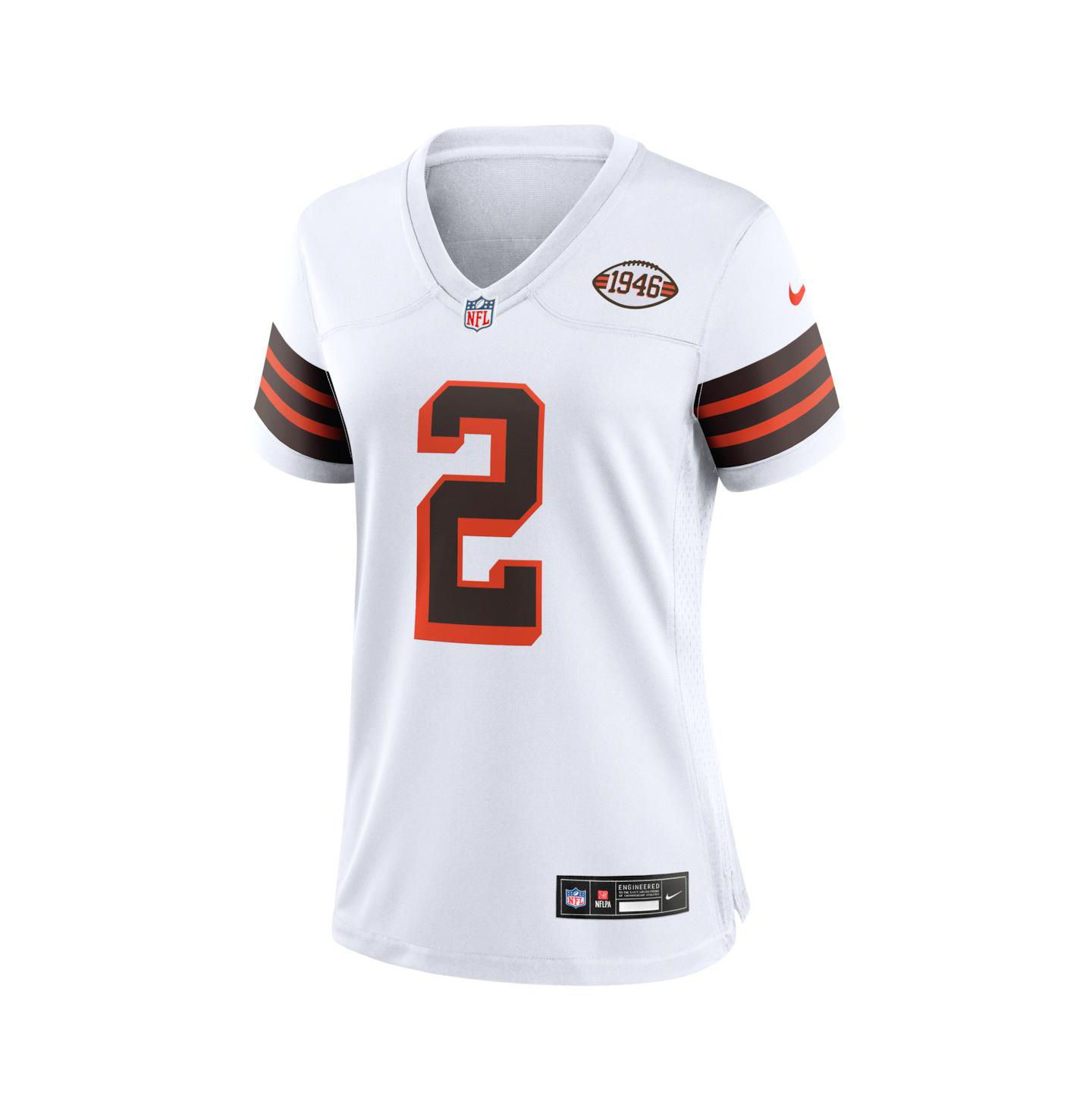 Женский топ Nike Shedeur Sanders White Cleveland Browns Alternate Game Jersey — фото 2